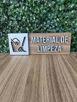 Placa de sinalização Material de limpeza em mdf