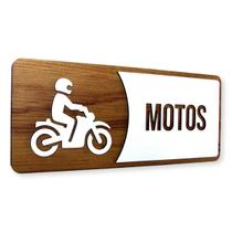 Placa De Sinalização Motos - MDF 30x13cm Placa De Sinalização Motos - MDF 30x13cm