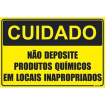 Placa de Sinalização Não Deposite Produtos Químicos Placa de Sinalização Não Deposite Produtos Químicos