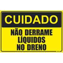 Placa de Sinalização Não Derrame Líquidos no Dreno Placa de Sinalização Não Derrame Líquidos no Dreno
