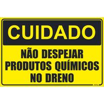 Placa de Sinalização Não Despejar Produtos Químicos no Dreno Placa de Sinalização Não Despejar Produtos Químicos no Dreno