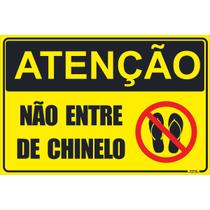 Placa de Sinalização Não Entre de Chinelo