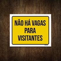 Placa De Sinalização - Não Há Vagas Para Visitantes 27X35