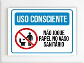 Placa de sinalização não jogue papel no vaso mdf 20x29