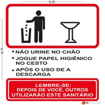 Placa de Sinalização Não Urine no Chão