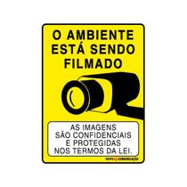Placa De Sinalização O Ambiente Está Sendo Filmado 15x20 Qi Comunicação - P-25/1 Q1a