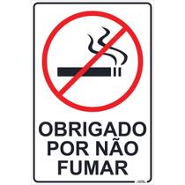 Placa de Sinalização Obrigado Por Não Fumar Placa de Sinalização Obrigado Por Não Fumar