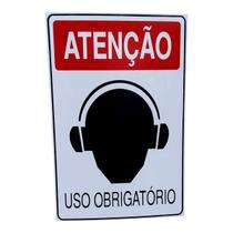 Placa DE Sinalização OBRIGATORIO ABAFADOR DE OUVIDO FONE Placa DE Sinalização OBRIGATORIO ABAFADOR DE OUVIDO FONE