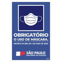 Placa de Sinalização Obrigatório Uso de Máscara