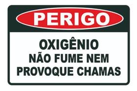 Placa De Sinalização Oxigênio Não Fume Nem Provoque Chamas