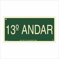 Placa de Sinalização Pavimento 13º Andar