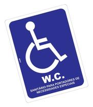 Placa de Sinalização PCD - Banheiro Sanitário W.C. para Pessoas com Deficiência Acessibilidade Garantida Placa de Sinalização PCD - Banheiro Sanitário W.C. para Pessoas com Deficiência Acessibilidade Garantida