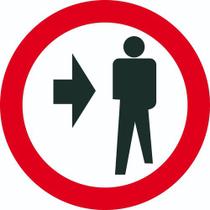 Placa De Sinalização Pedestre Ande Pela Direita R-31