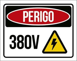 Placa De Sinalização - Perigo 380 Volts 36X46