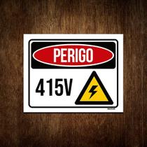 Placa De Sinalização - Perigo 415 Volts 27x35