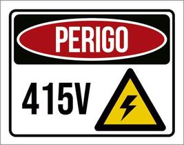 Placa De Sinalização - Perigo 415 Volts 36X46