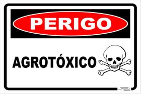 Placa De Sinalização Perigo Agrotóx 30x20