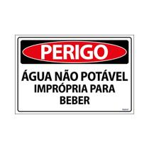 Placa De Sinalização Perigo Água Não Potável Imprópria Para Beber 30x20 Ecom IA - SP59 F9e
