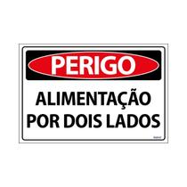 Placa De Sinalização Perigo Alimentação Por Dois Lados 30x20 Ecom IA - SP49 F9e