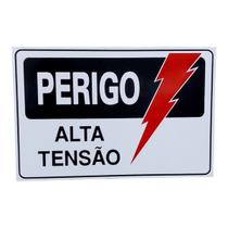 Placa DE Sinalização PERIGO ALTA TENSÃO 20 X 30CM HORIZONTAL