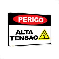 Placa De Sinalização Perigo Alta Tensão 40x32cm