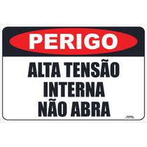 Placa de Sinalização Perigo Alta Tensão Interna Não Abra Placa de Sinalização Perigo Alta Tensão Interna Não Abra