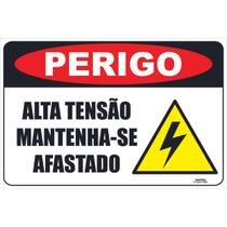 Placa de Sinalização Perigo Alta Tensão Mantenha-se Afastado