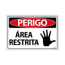 Placa De Sinalização Perigo Área Restrita 30x20 Ecom IA - SP56 F9e