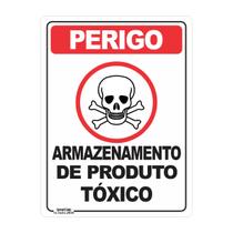 Placa de Sinalização Perigo Armazenamento de Produto Tóxico