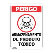 Placa de Sinalização Perigo Armazenamento de Produto Tóxico Placa de Sinalização Perigo Armazenamento de Produto Tóxico