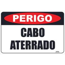 Placa de Sinalização Perigo Cabo Aterrado
