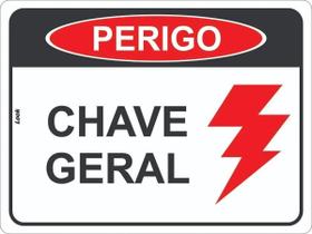 Placa de Sinalização - Perigo: Chave Geral de Energia e Eletricidade Central de Disjuntores Placa de Sinalização - Perigo: Chave Geral de Energia e Eletricidade Central de Disjuntores