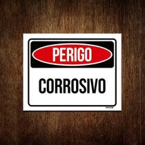 Placa De Sinalização - Perigo Corrosivo 27X35