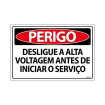 Placa De Sinalização Perigo Desligue A Alta Voltagem Antes De Iniciar O Serviço 30x20 Ecom IA - SP9 F9e Placa De Sinalização Perigo Desligue A Alta Voltagem Antes De Iniciar O Serviço 30x20 Ecom IA - SP9 F9e