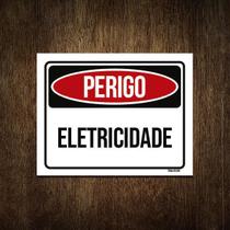 Placa De Sinalização - Perigo Eletricidade 18X23