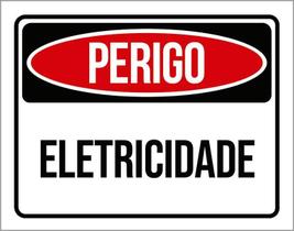 Placa De Sinalização - Perigo Eletricidade 27X35