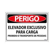 Placa De Sinalização Perigo Elevador Exclusivo Para Carga Proibido Transporte De Pessoas 30x20 Ecom IA - SP51 F9e Placa De Sinalização Perigo Elevador Exclusivo Para Carga Proibido Transporte De Pessoas 30x20 Ecom IA - SP51 F9e