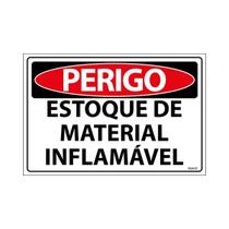Placa De Sinalização Perigo Estoque De Material Inflamável 30x20 Ecom IA - SP27 F9e Placa De Sinalização Perigo Estoque De Material Inflamável 30x20 Ecom IA - SP27 F9e