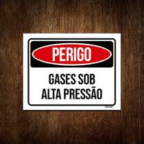 Placa De Sinalização - Perigo Gases Sob Alta Pressão 18x23