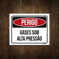 Placa De Sinalização - Perigo Gases Sob Alta Pressão 18X23