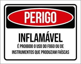 Placa De Sinalização - Perigo Inflamável 18X23