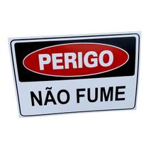 Placa DE Sinalização PERIGO NÃO FUME 20 X 30 CM