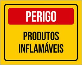 Placa De Sinalização - Perigo Produtos Inflamáveis 18X23