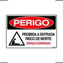 Placa De Sinalização Perigo Proibida A Entrada Risco De Morte Espaço Confinado 30x20 Ekomunike - S-235/2 F9e Placa De Sinalização Perigo Proibida A Entrada Risco De Morte Espaço Confinado 30x20 Ekomunike - S-235/2 F9e