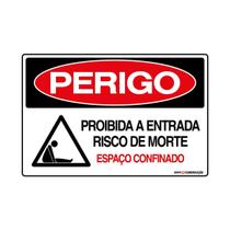 Placa De Sinalização Perigo Proibida A Entrada Risco De Morte Espaço Confinado 30x20 Qi Comunicação - S-235/2 Q1A
