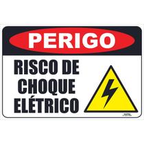 Placa de Sinalização Perigo Risco de Choque Elétrico