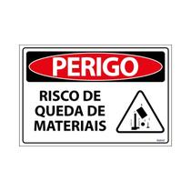 Placa De Sinalização Perigo Risco De Quedas De Materiais 30x20 Ecom IA - SP76 F9e