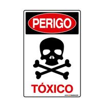 Placa De Sinalização Perigo Tóxico 20x30 Qi Comunicação - S-209 Q1a