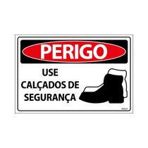 Placa De Sinalização Perigo Use Calçados De Segurança 30x20 Ecom IA - SP41 F9e