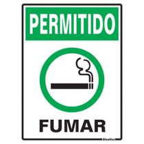 Placa De Sinalização Permitido Fumar 15x20